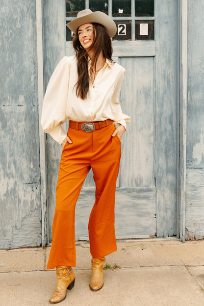 Wide Leg Rust Pant