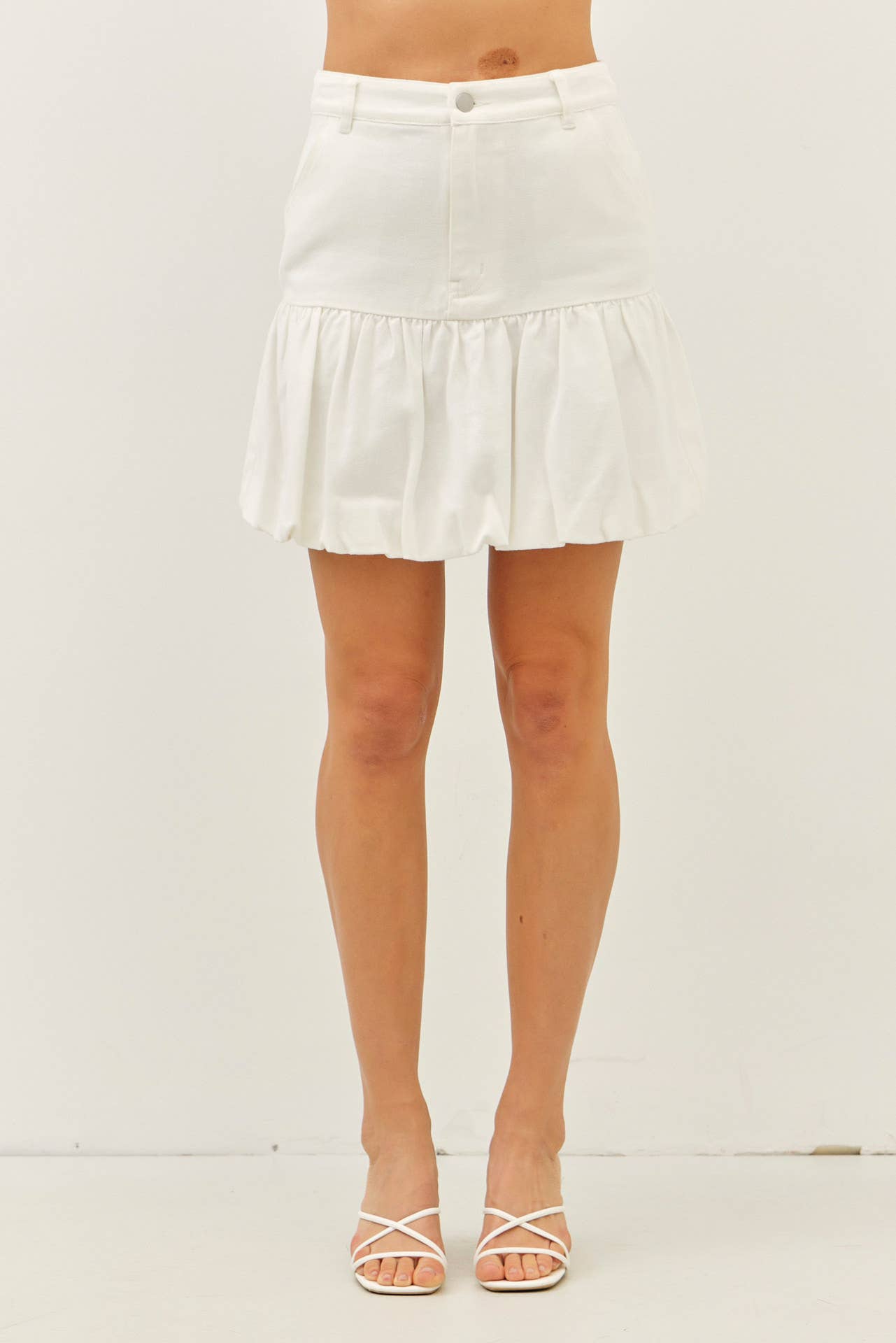 Denim Bubble Mini Skirt