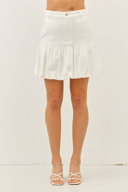 Denim Bubble Mini Skirt