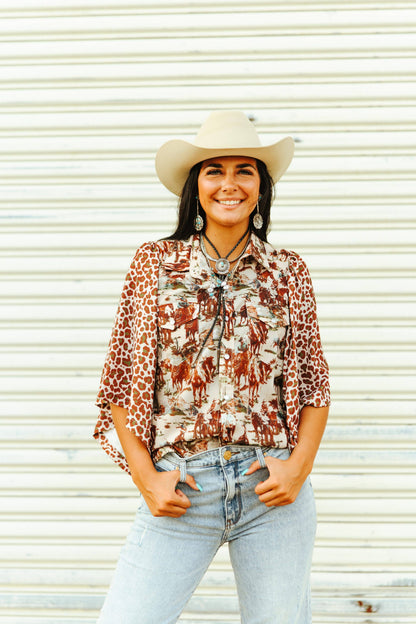 Cowboy Cheetah Blouse