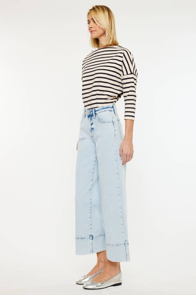KanCan Kassie Essentials Cropped Wide Leg Jeans