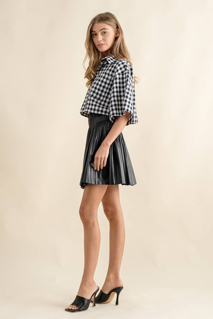 Lined Faux Leather Mini Skirt