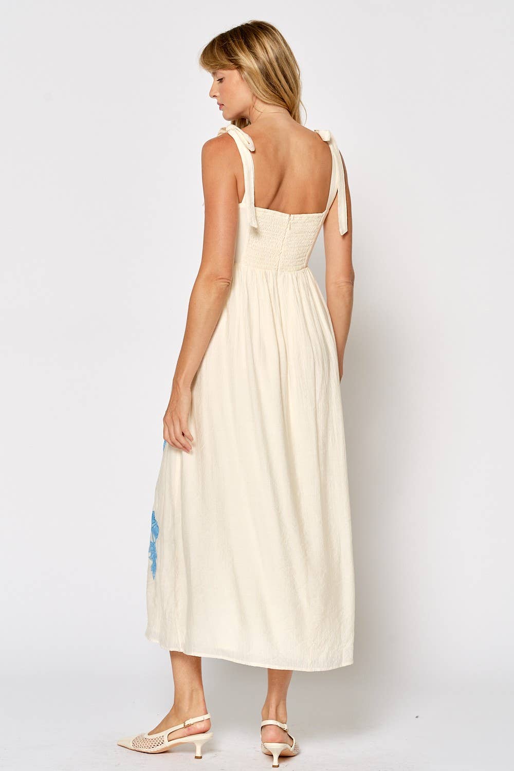 Flower Embroidery Maxi Dress