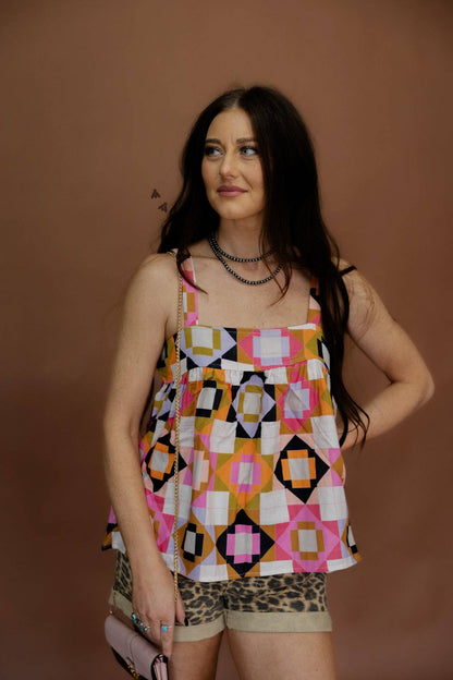 Quilted Corral Blouse