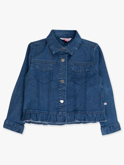Girl's Medium Denim Ruffle Jean Jacket