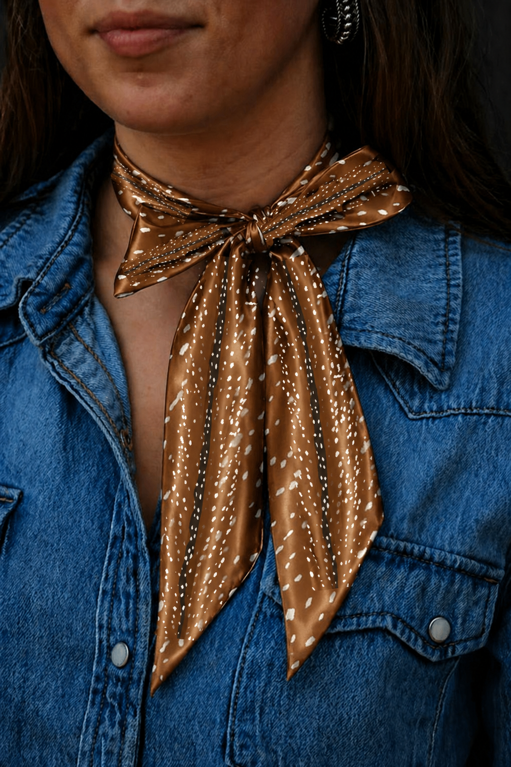 West & Co. Axis Deer Silk Twilly Scarf
