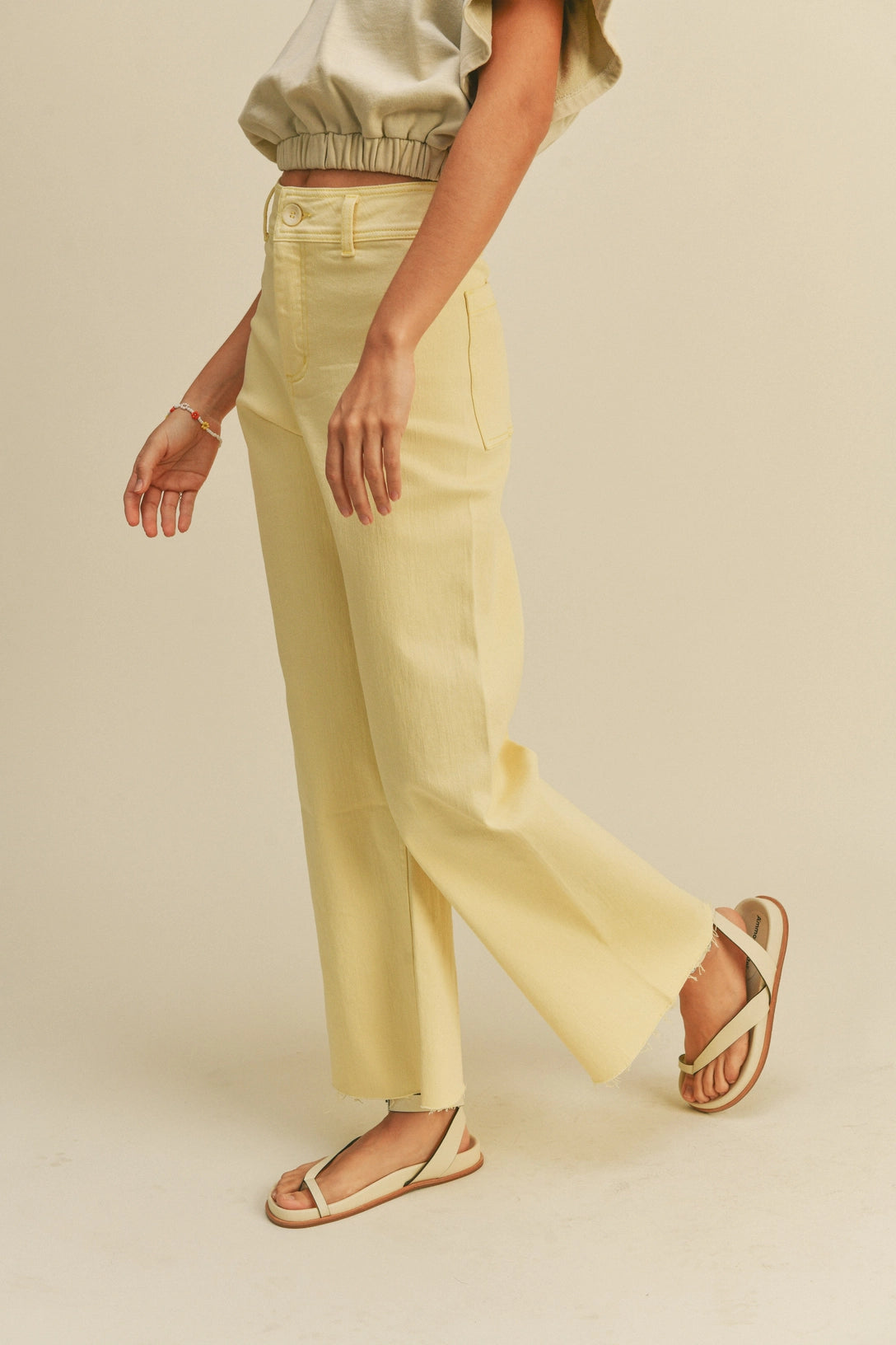 Straight Leg Wide Denim Pants