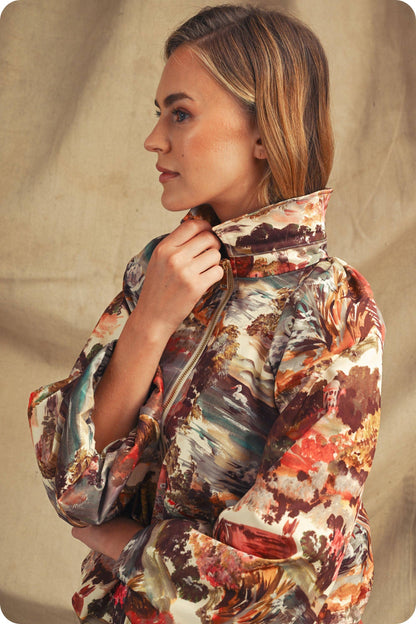 Cottage Garden Bubble Bomber Jacket