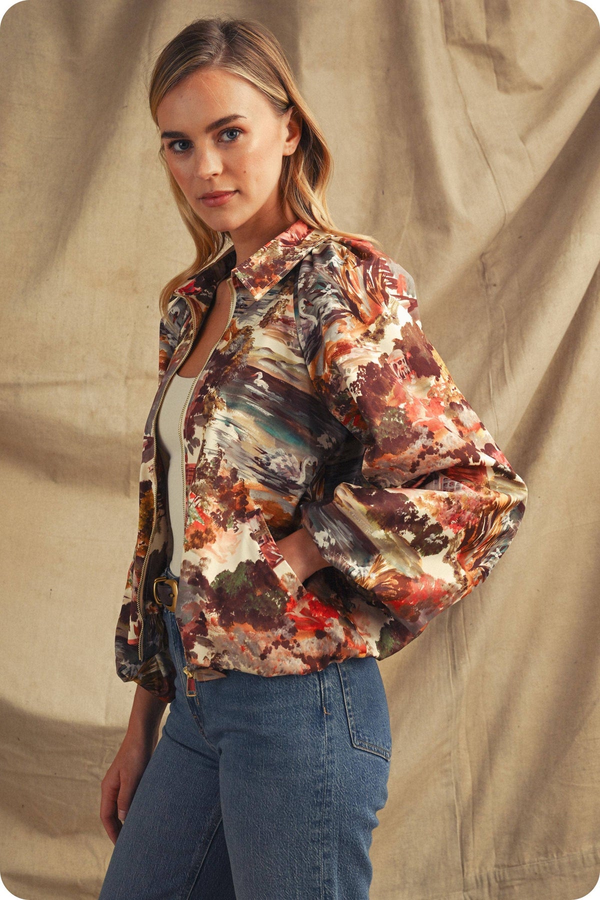 Cottage Garden Bubble Bomber Jacket