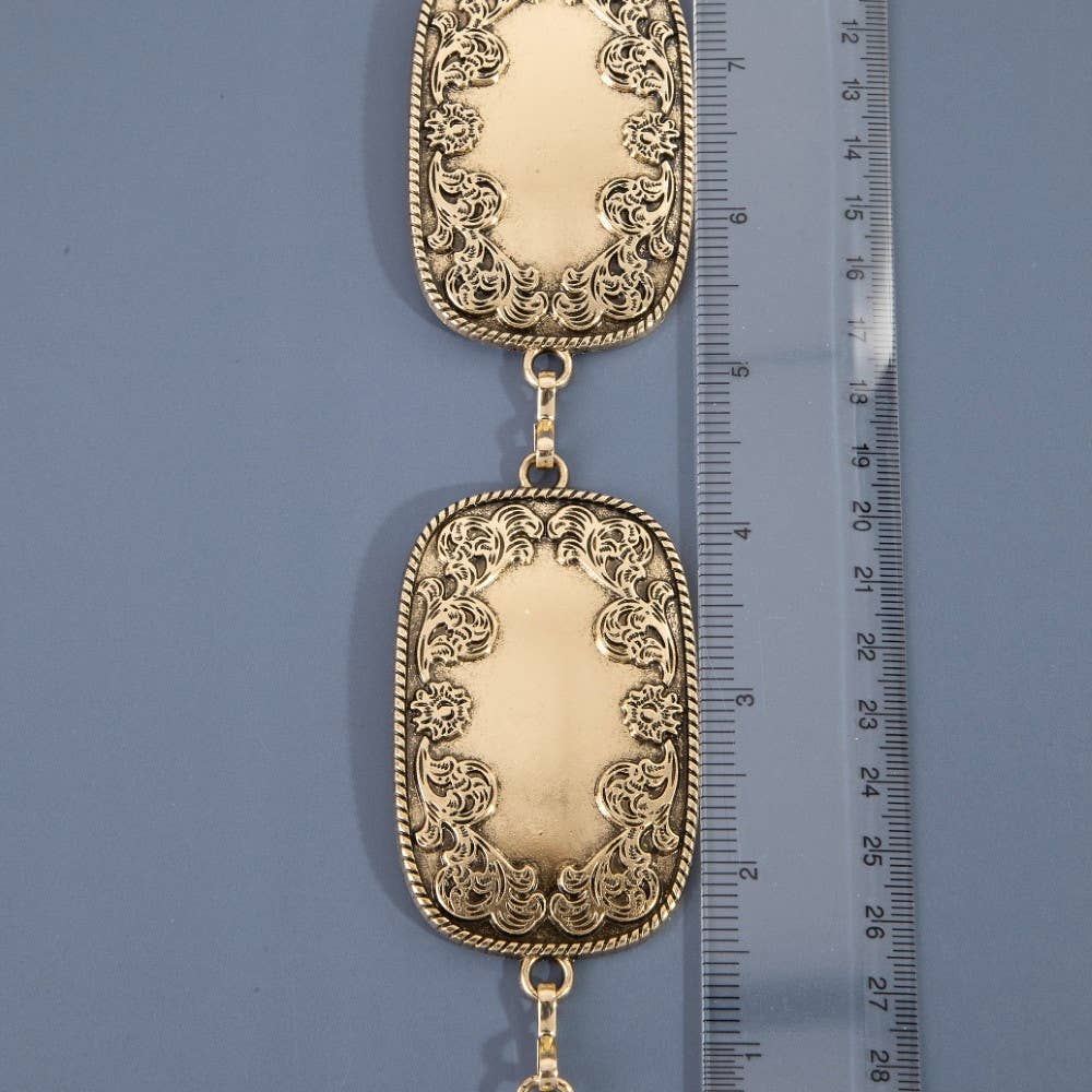 Rectangle Concho Chain Belt