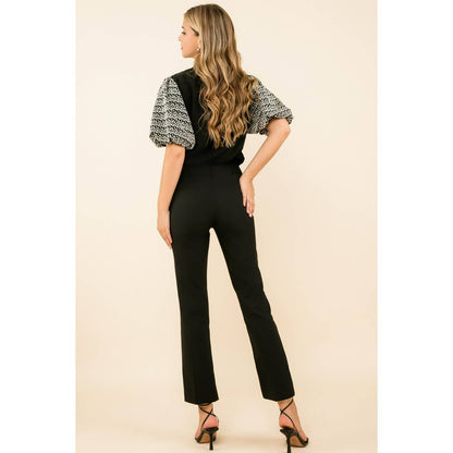 Embroidered Puff Sleeve Top