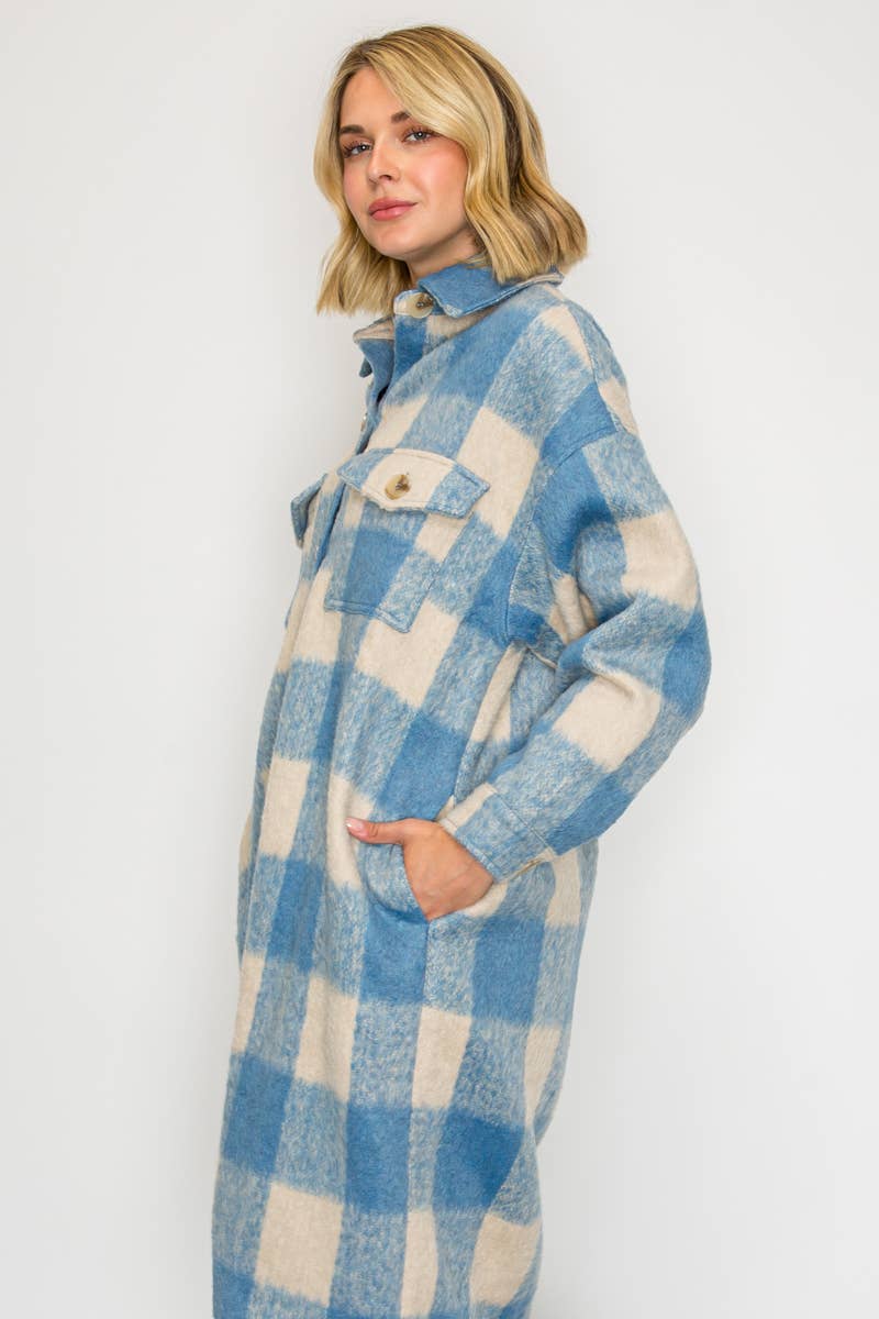 Serene Check Longline Coat