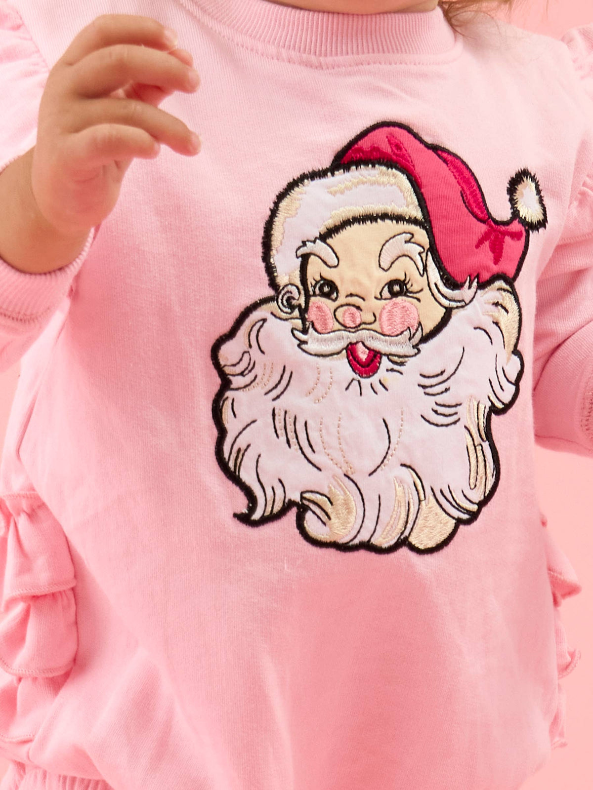 Baby Pink Santa Bubble Sweatshirt Romper