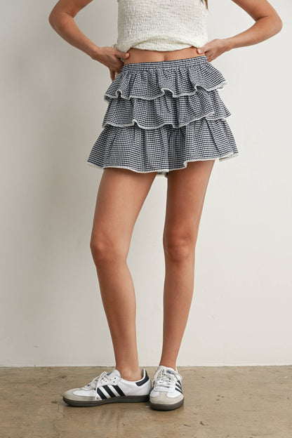 Tiered Ruffle Mini Skort