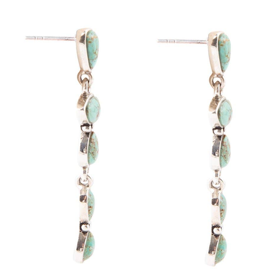 Barse Durango Turquoise and Sterling Silver Linear Post Earrings