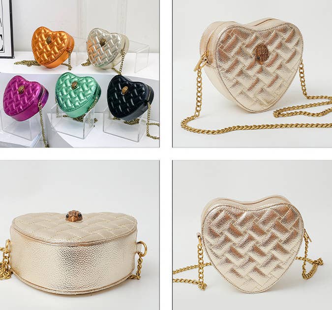 Quilted Valentine's Heart Crossbody Bag