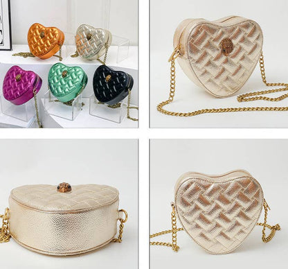Quilted Valentine's Heart Crossbody Bag