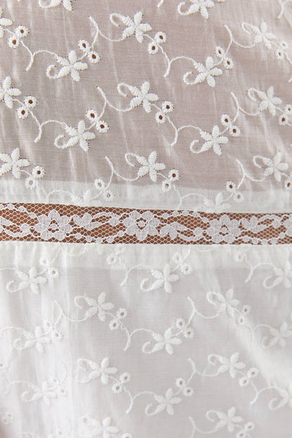 Eyelet Lace Trim Mini Dress