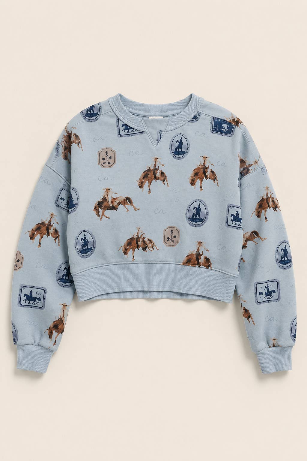 Blue B Printed French Terry Sweatshirt Jogger Set