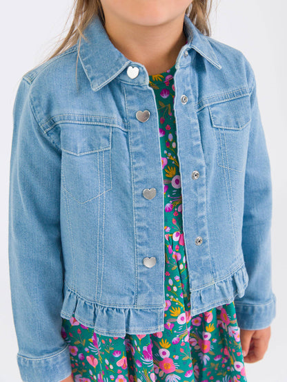 Girl's Denim Ruffle Jean Jacket