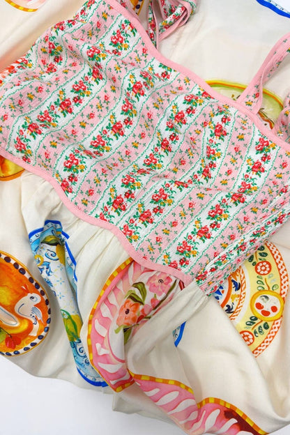 Majolica Plate Print Maxi Dress