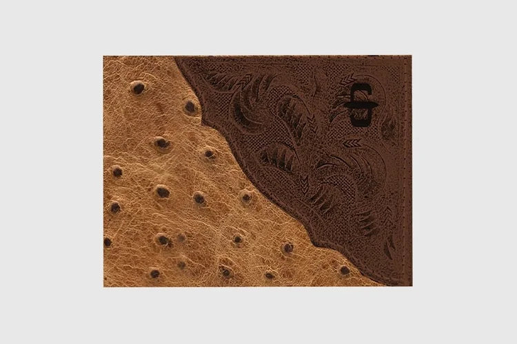 Stetson Ostrich California Brown Bifold Wallet