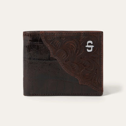 Stetson Tooled Embossed Croco Bi-Fold Wallet