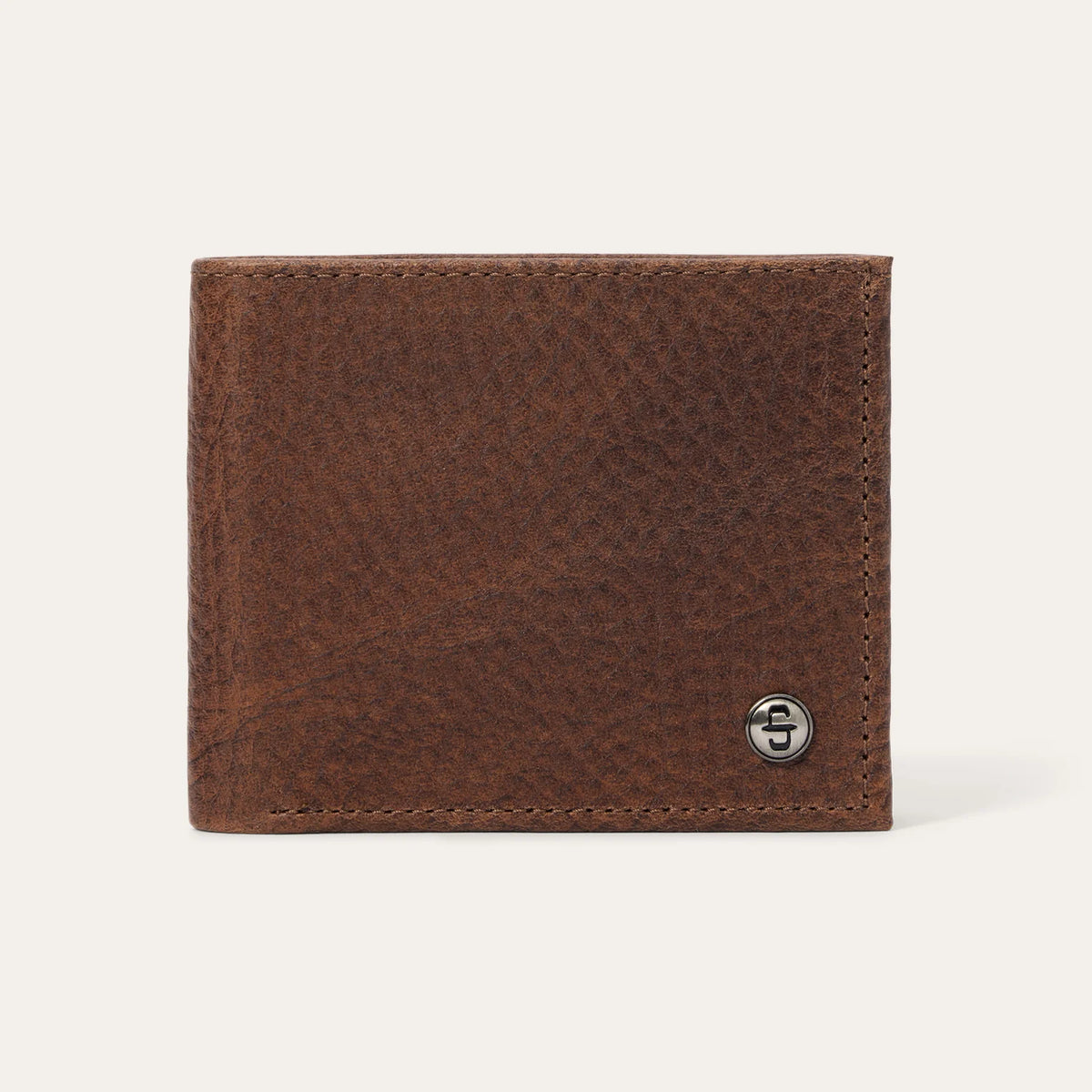 Stetson Bison Leather Rivet Bi-Fold Wallet