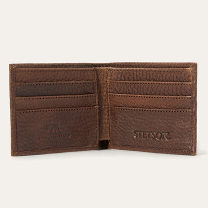 Stetson Bison Leather Rivet Bi-Fold Wallet
