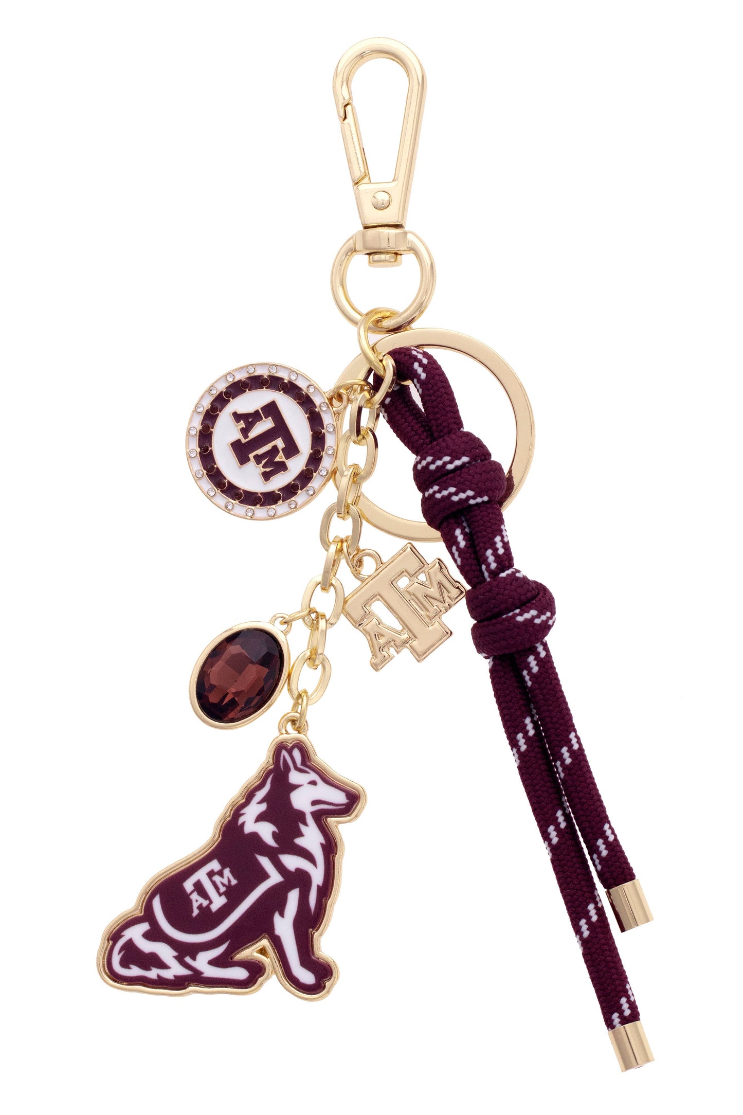 Canvas Style Texas A&M Aggies Cluster Bag Charm in Maroon