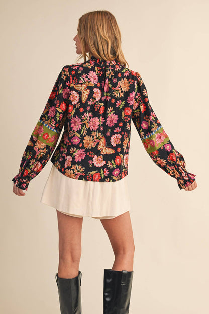 Mixed Florals Print Top