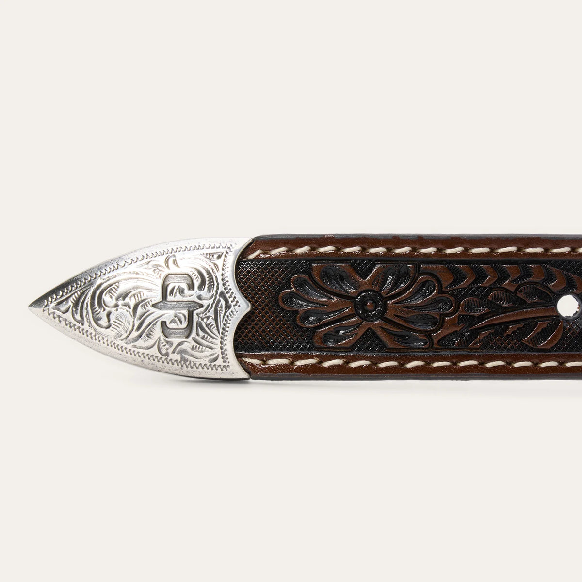 Stetson Sand Tooled Tapered Belt