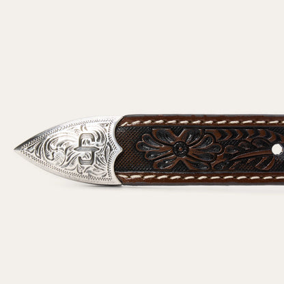 Stetson Sand Tooled Tapered Belt