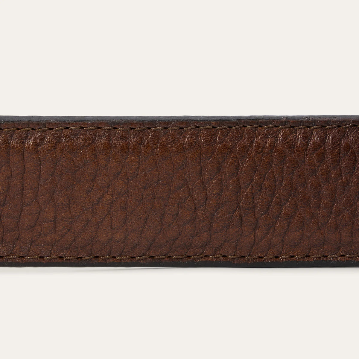 Stetson Hazelnut Bison Leather Tooled Tab Belt
