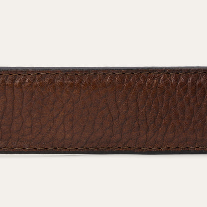Stetson Hazelnut Bison Leather Tooled Tab Belt