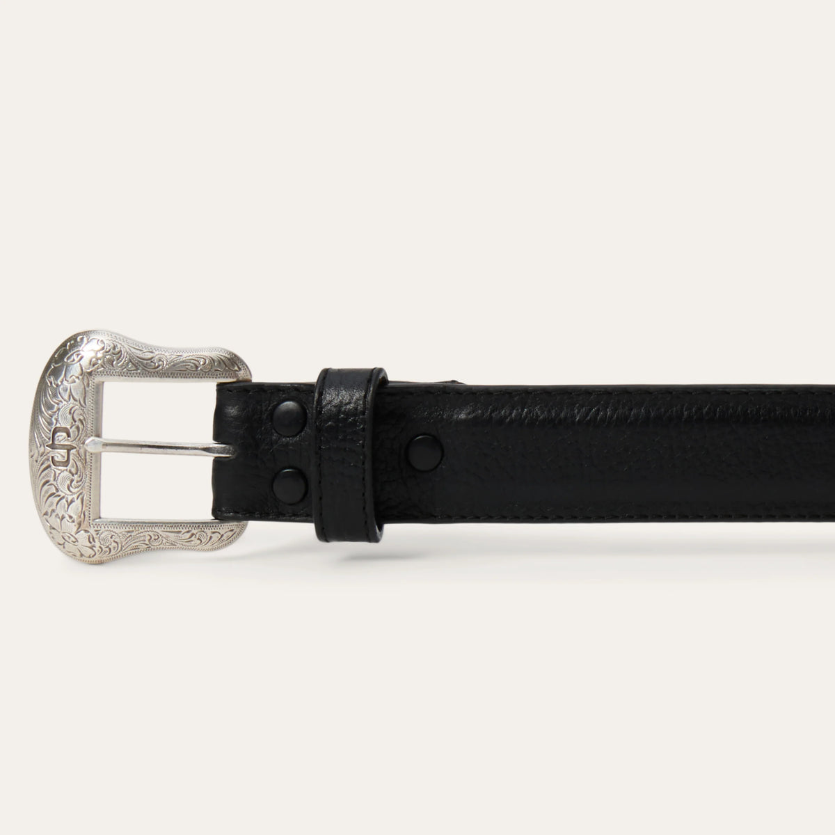 Stetson Black Bison Leather Concho Belt