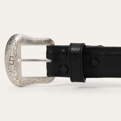 Stetson Black Bison Leather Concho Belt