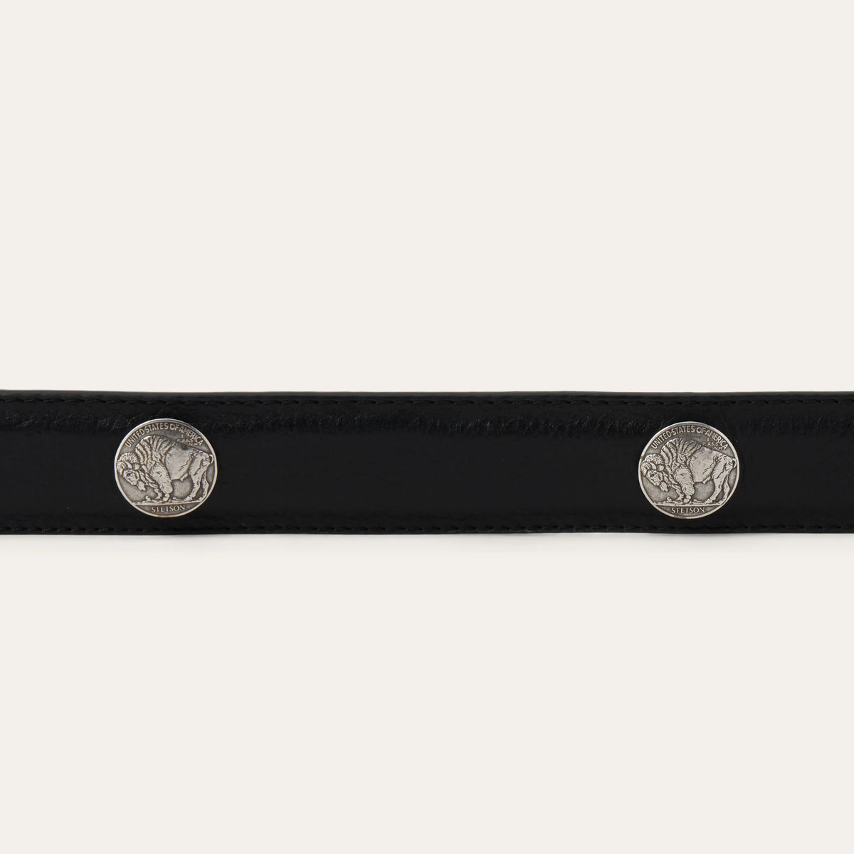 Stetson Black Bison Leather Concho Belt