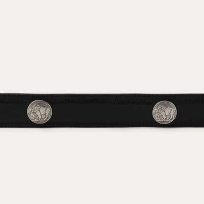 Stetson Black Bison Leather Concho Belt