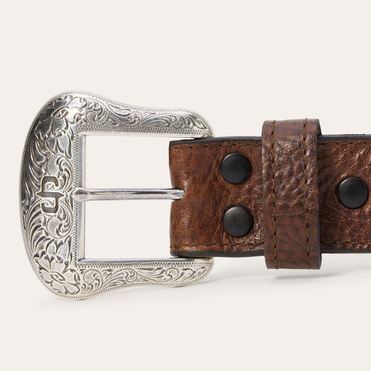 Stetson Hazelnut Bison Leather Concho Belt