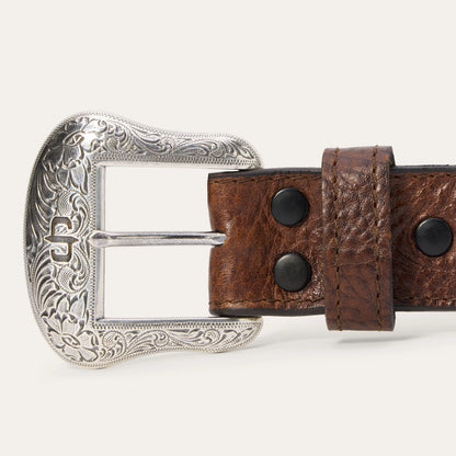 Stetson Hazelnut Bison Leather Concho Belt