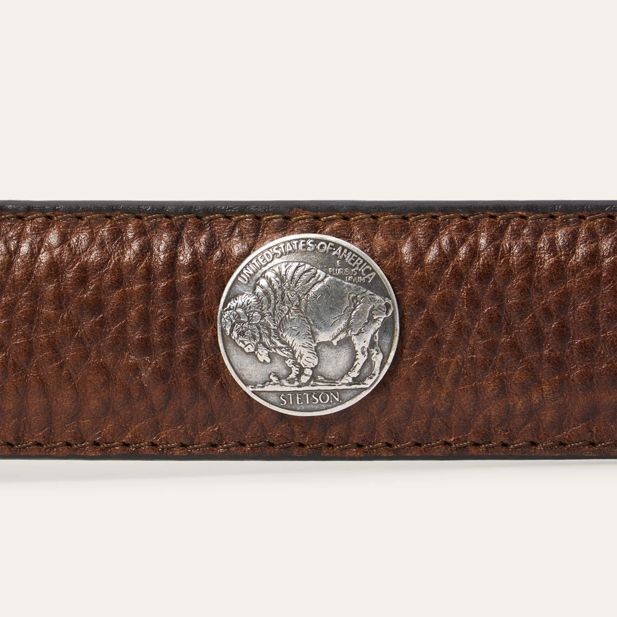 Stetson Hazelnut Bison Leather Concho Belt