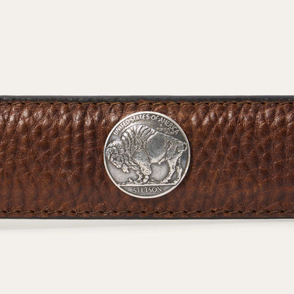 Stetson Hazelnut Bison Leather Concho Belt
