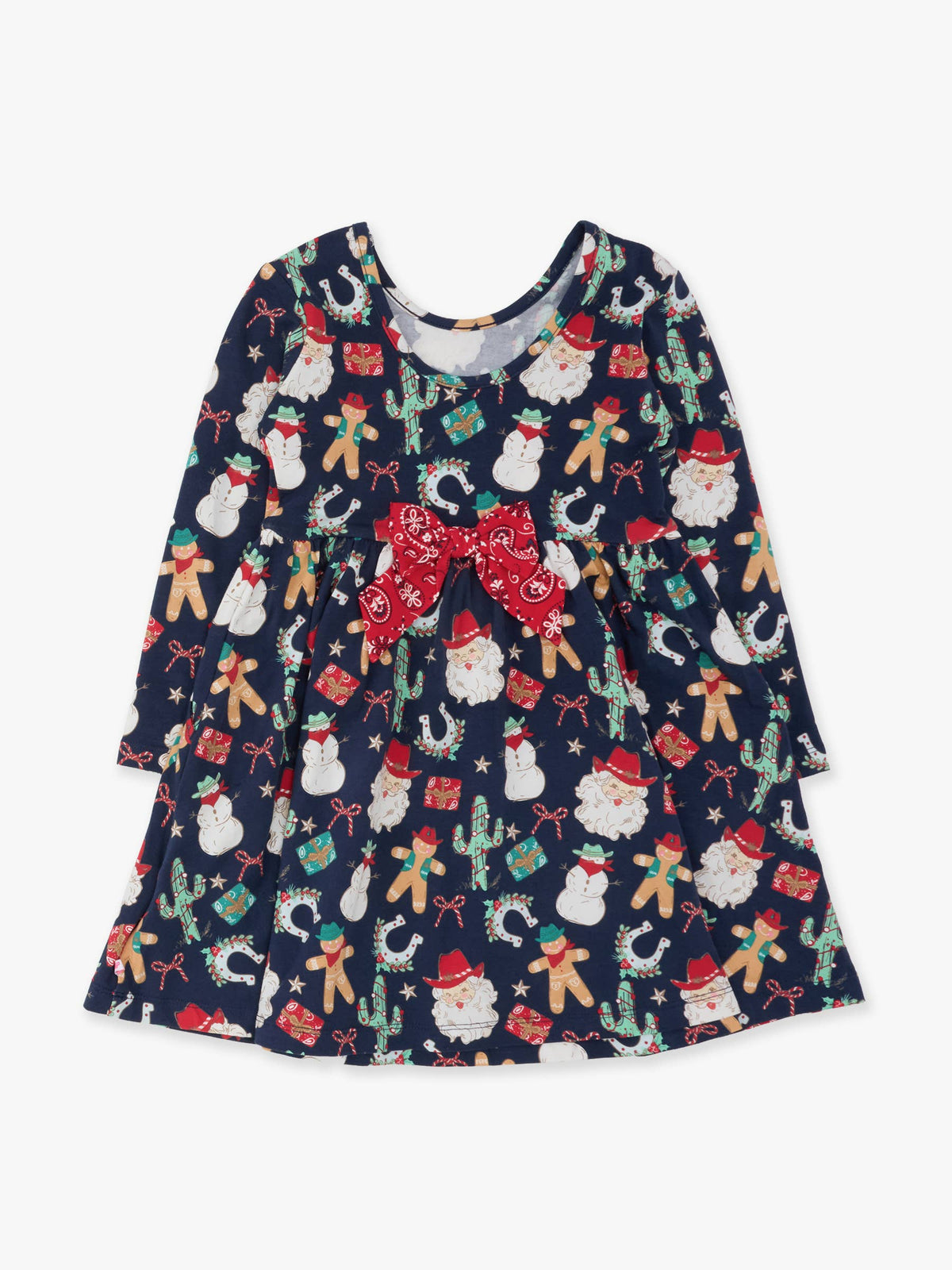 Girls Giddy Up Santa Twirl Dress