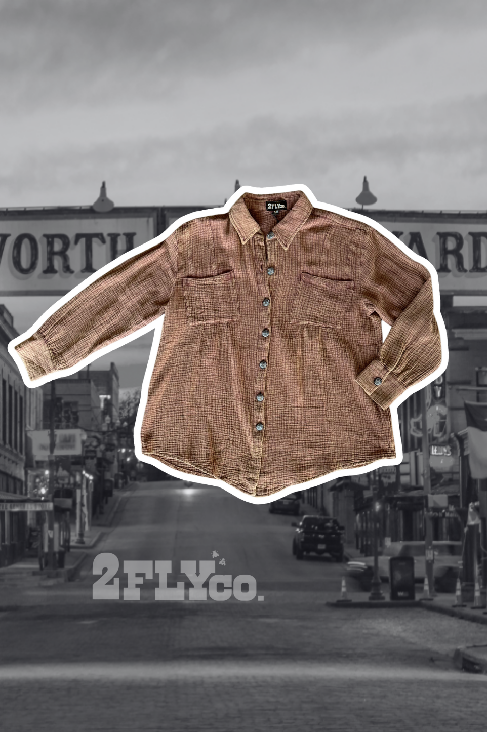 2 Fly Co Acres Button Up Top