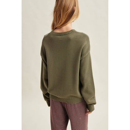Sheep Trio Graphic Crew Neck Sweater