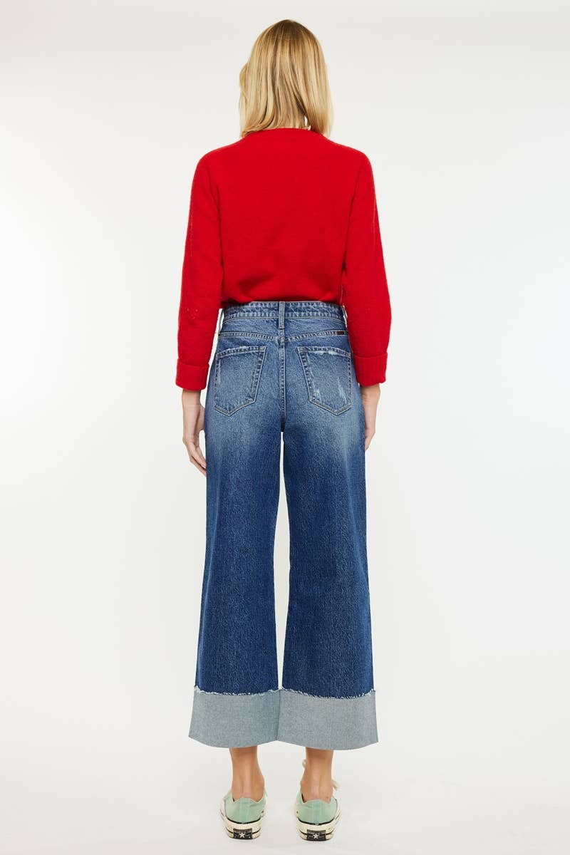 KanCan Lynn 90’S Cropped Wide Leg Jeans