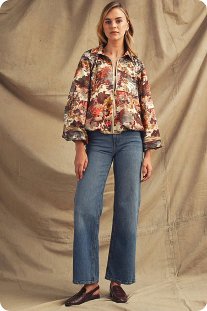 Cottage Garden Bubble Bomber Jacket