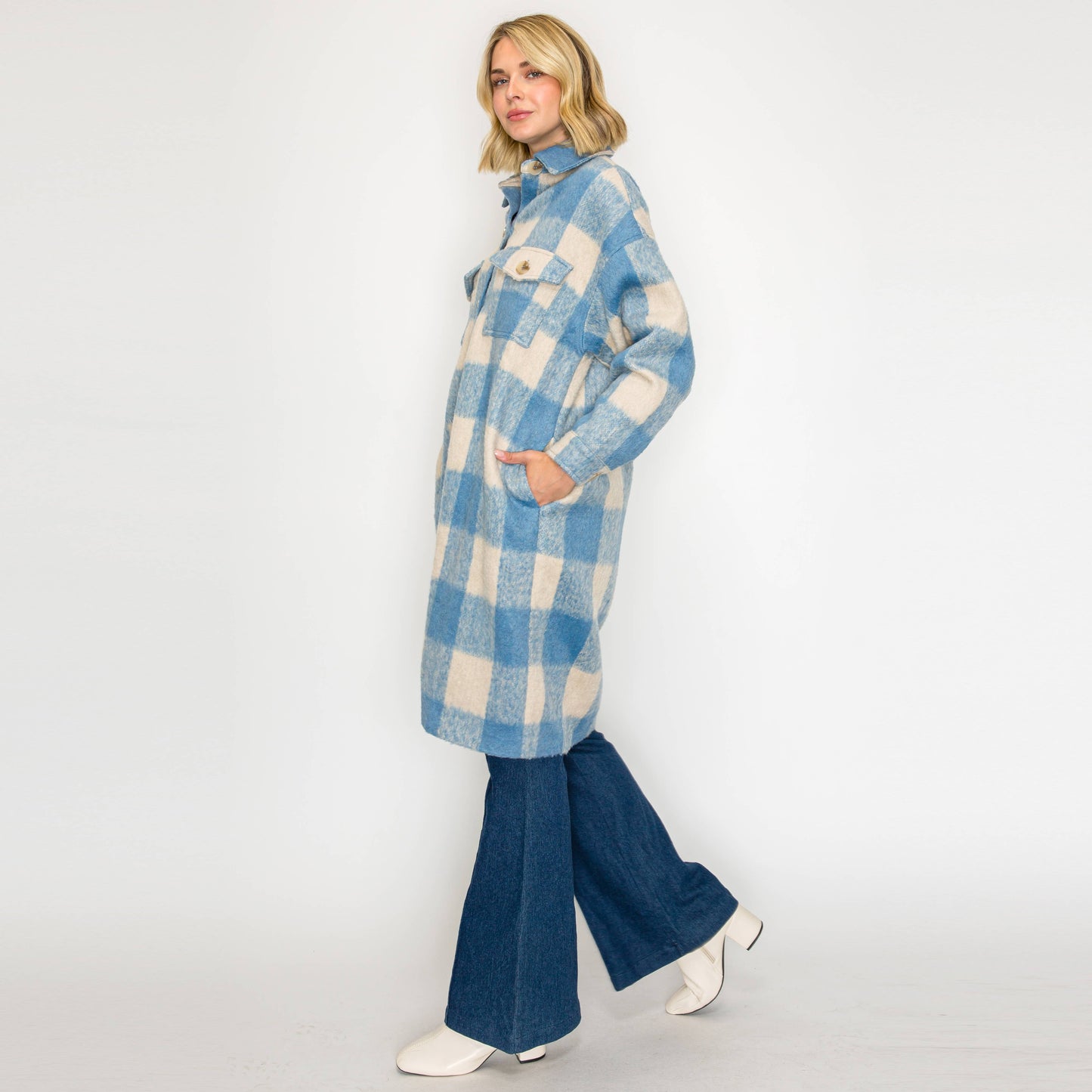 Serene Check Longline Coat