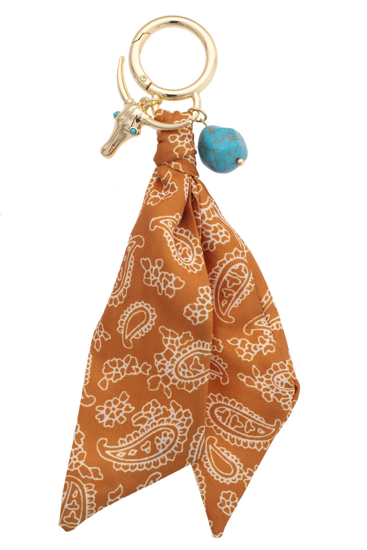 Canvas Style Steer Skull Bandana Bag Charm